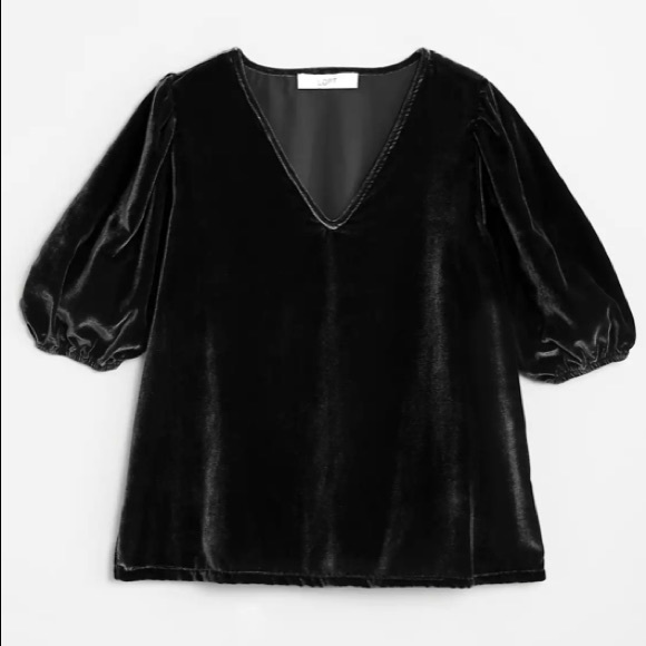 Velvet Puff Sleeve Top - Picture 3 of 4